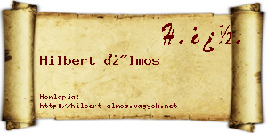 Hilbert Álmos névjegykártya