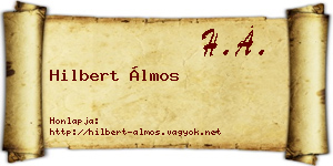 Hilbert Álmos névjegykártya
